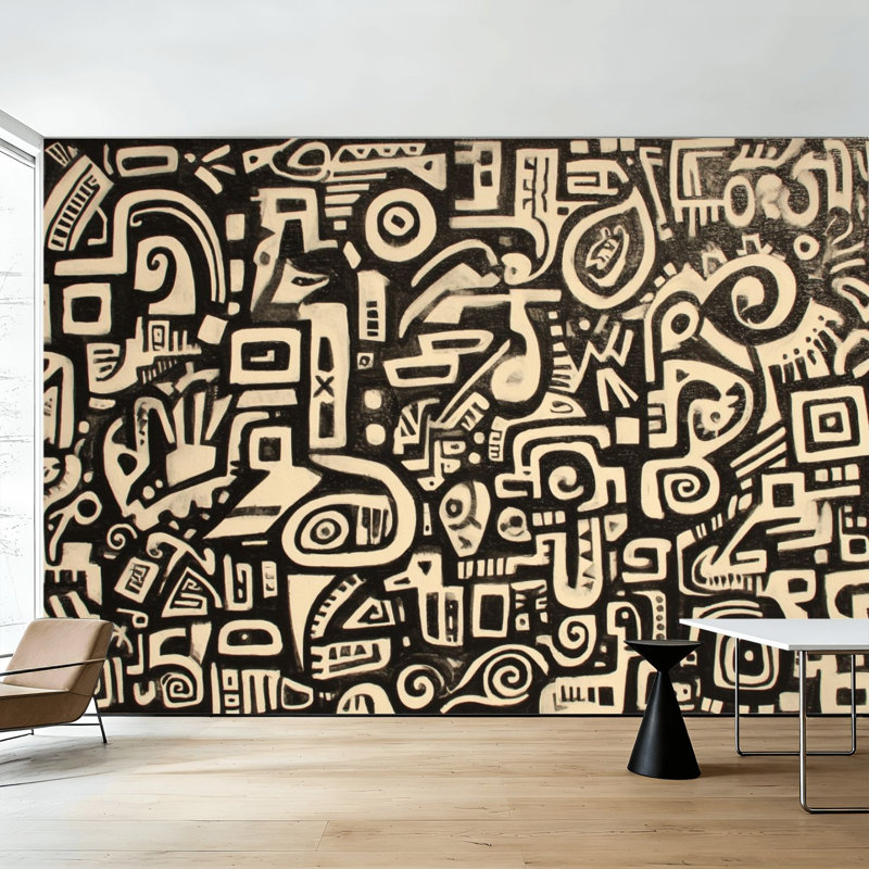 Peler et coller le papier peint mural, les motifs tribaux de style tribal africain sans couture peuvent être utilisés pour l'art mural en tissu auto-adhésif et amovible