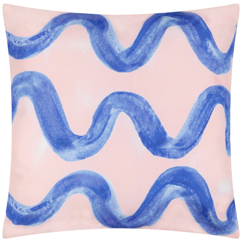 Aegina Indoor / Outdoor Abstract Pink Square Throw, Pillow Cover Only - No Insert