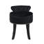 Tabouret de coiffeuse à dossier roulé en lin / velours avec garniture cloutée Bardot-25254899
