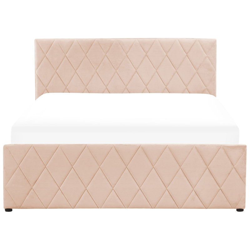 Skien Upholstered Bed, European Double (140 x 200cm), Beige