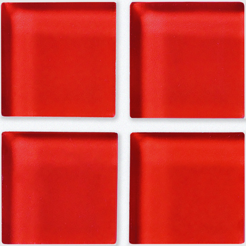 Torch Song 1'' W x 1'' L Glass Tile Grid Mosaic Sheet, Pink/Rose/Sunset