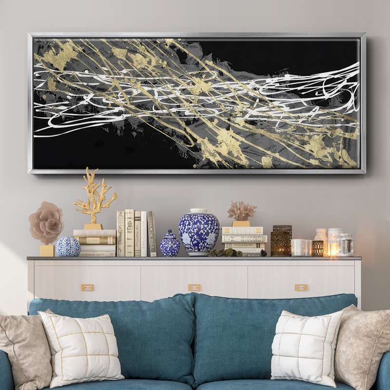 Mistral III en noir - toile encadrée