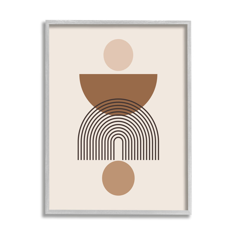 Brun et beige, formes sur bois, impression, H 30 po x l 24 po x P 1,5 po