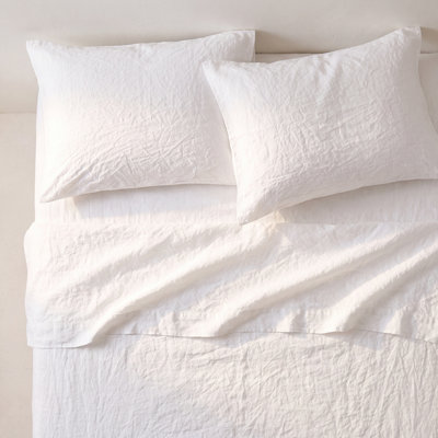 Organic Crinkled Percale Cotton Sheet Set