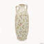 Vase amphore décoratif en céramique de 15 x 15 x 39,5 cm (5,9 x 5,9 x 15,6 pouces) orné de motifs floraux multicolores