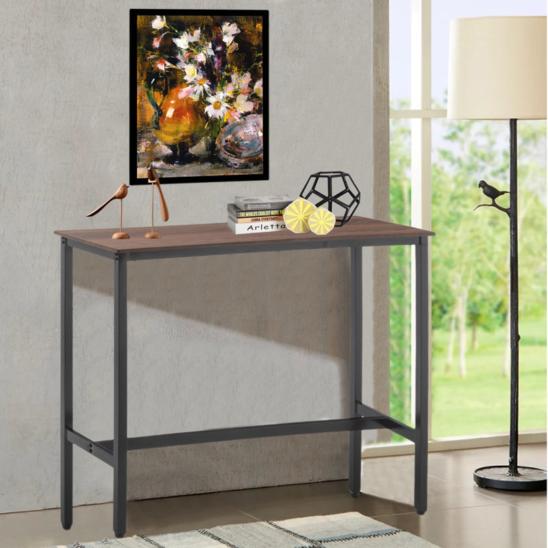 Adlan 44.49'' Console Table, Black/Brown