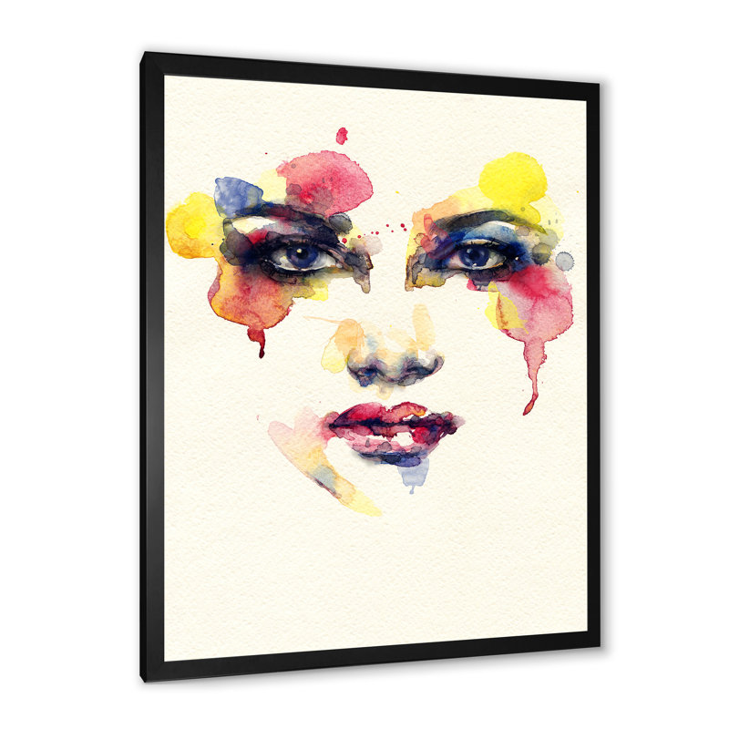 «Fashion Model With Vivid Make Up X», reproduction d'art sur toile Glam, H 20 po x l 12 po x P 1 po, Cadre photo noir