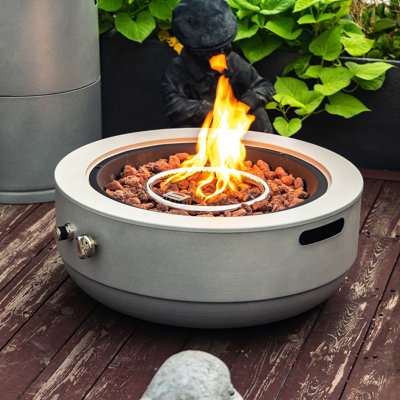 Dispositif de chauffage au béton au propane - bol de foyer 40000 sans flamme réglable,