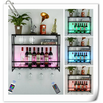Cenith Wine Bottle & Glass Rack in Black