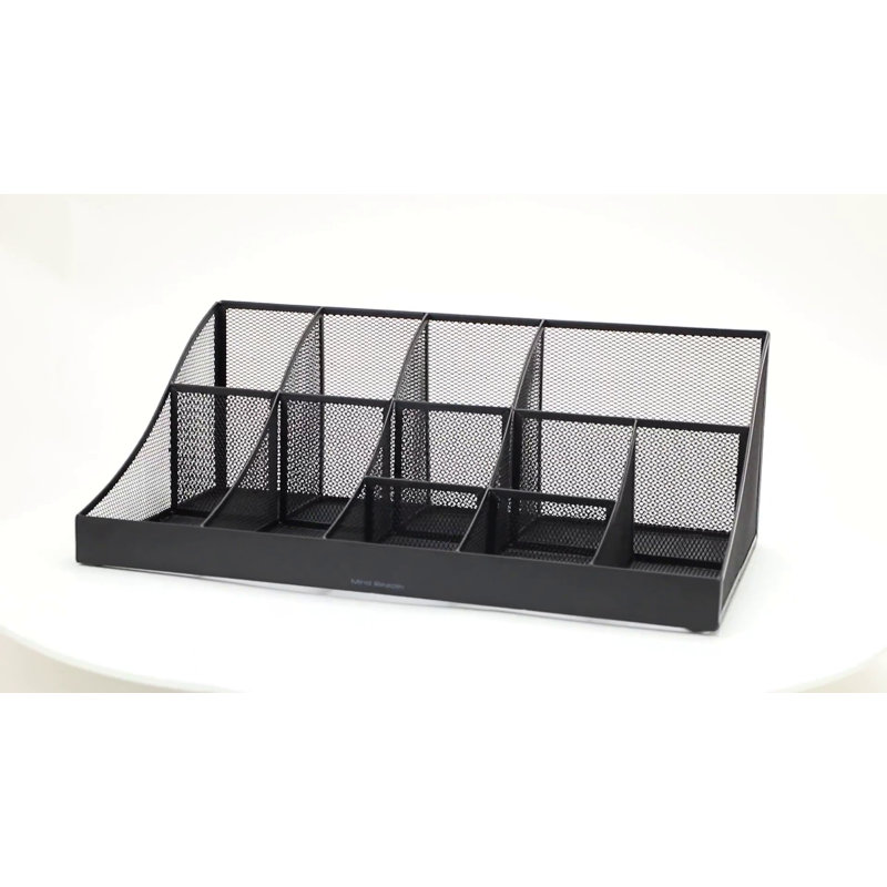 Black Mesh 11-Compartment Cup and Condiment Organizer