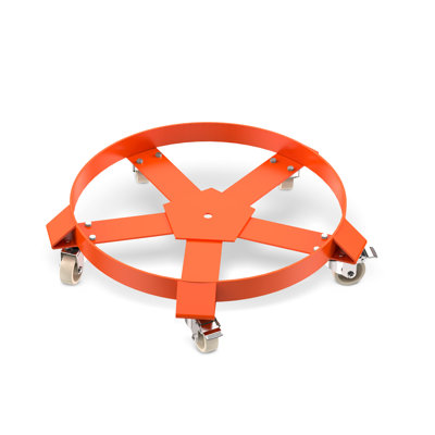 2 Pack Powder Coated Steel 55 Gallon Drum Dolly, 24 Inch Non-Tipping Oil Drum Mover With 5 Swivel Casters, 1250 LBS Weight Limit For Warehouse And Garage