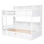 Lit simple superposé pour enfant Lit superposé pour enfant avec tablettes intégrées aux lits supérieur et inférieur, tiroir de rangement, blanc