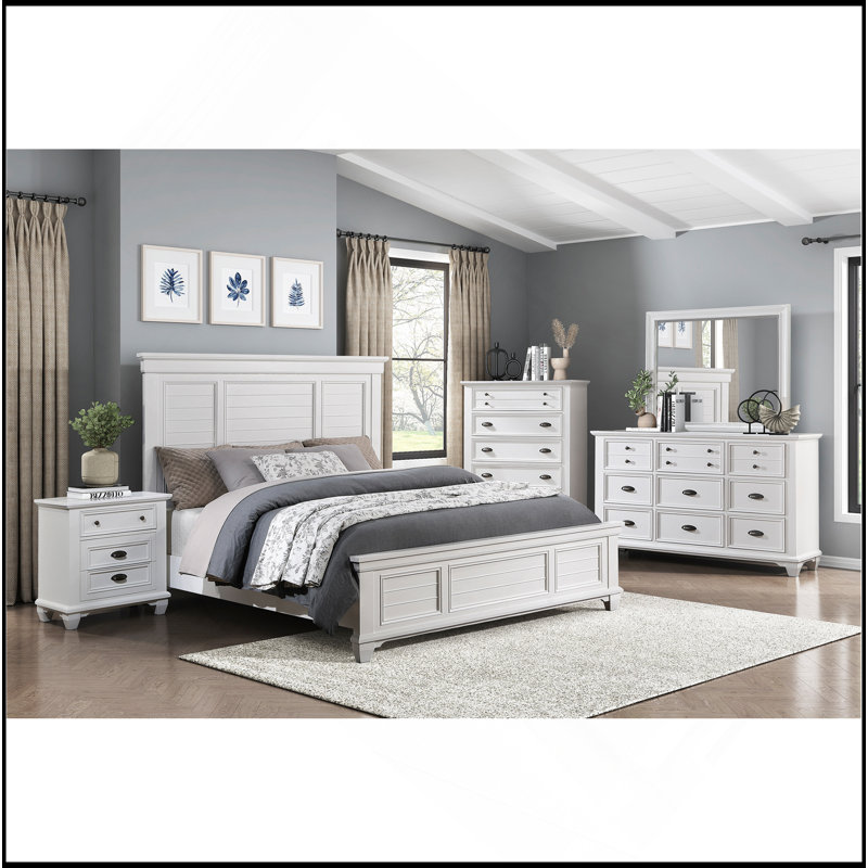 Ensemble de meubles de chambre à coucher en bois blanc