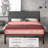 Toms Metal Platform Bed Frame with Linen Upholstered Headboard-1964940173
