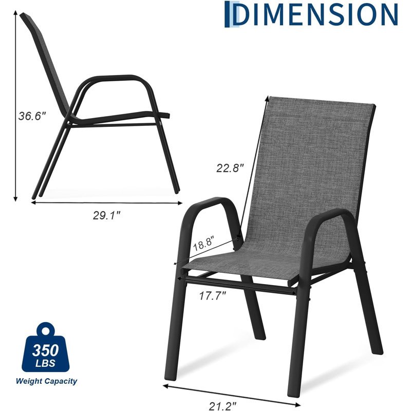 Stackable Dining Chairs , 300lb Capacity, All Weather, Navy