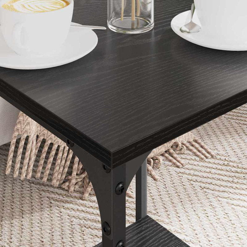Coffee Table with Storage, 55cm. H x 40cm. L x 40cm. W, Black Oak