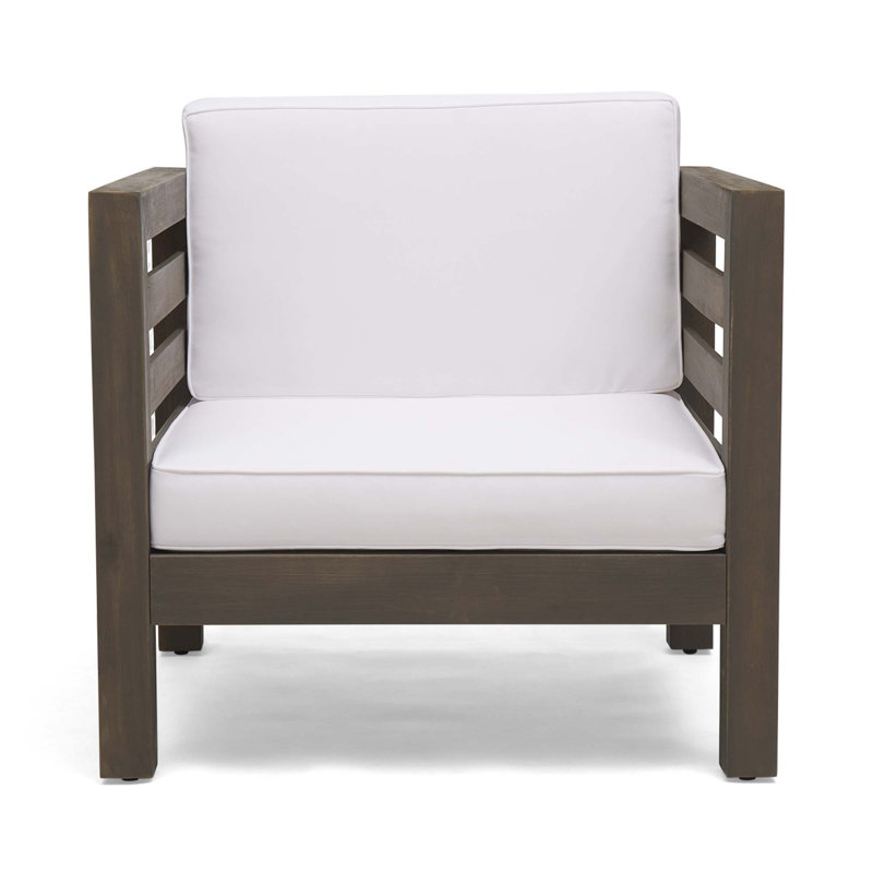 Chaise club Oana, Blanc, Gris foncé