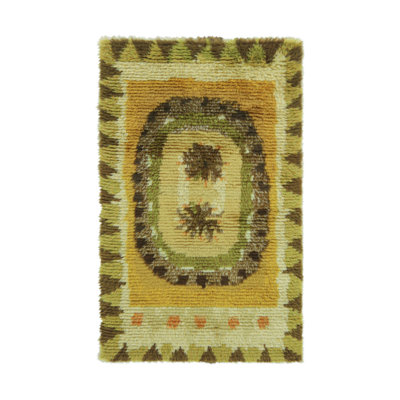 One-of-a-Kind 3’x4’10 1960s Wool Area Rug