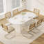 Ensemble de salle à manger élégant à double piédestal avec chaises en velours-908193389-908193378