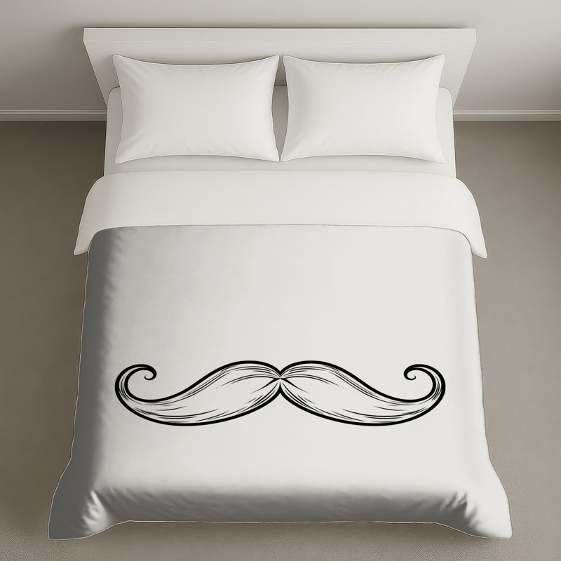 Housses de couette recourbées de moustache noire, Twin