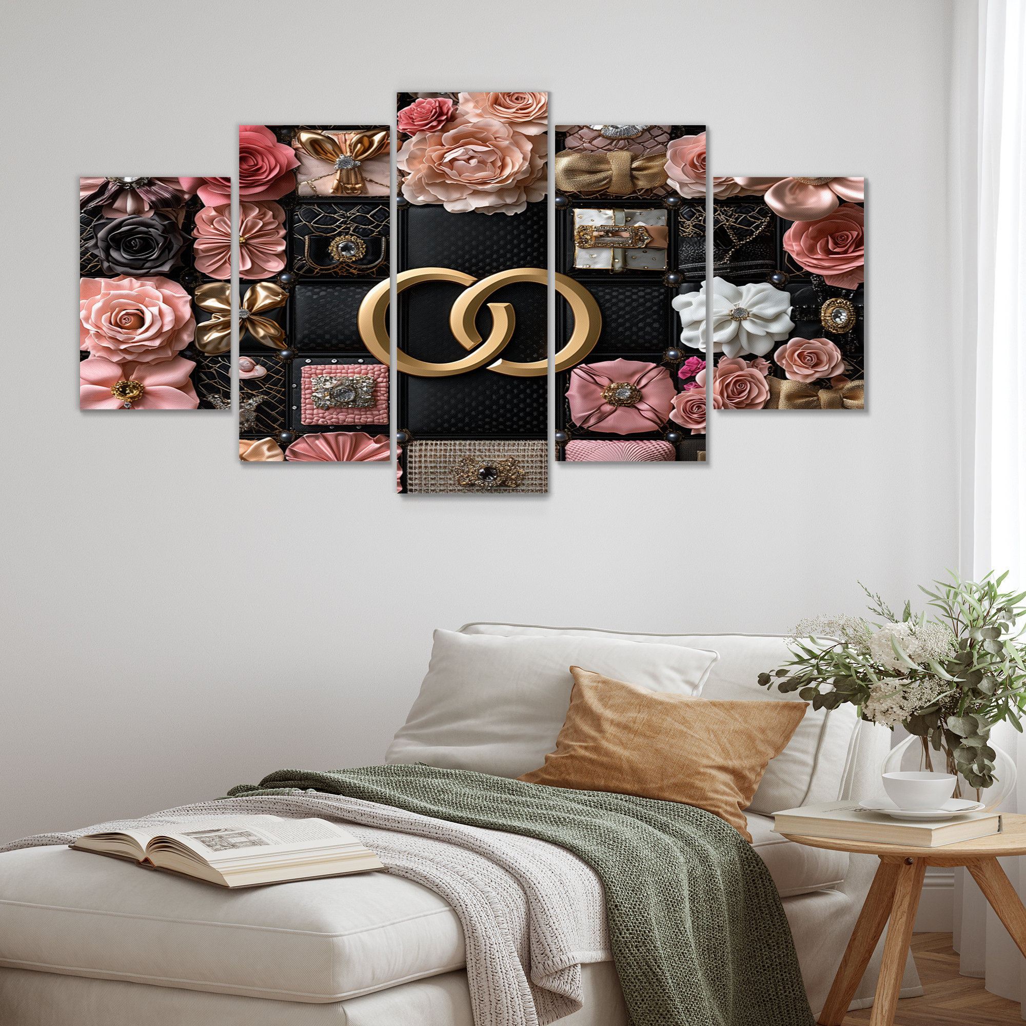 Mercer41 Pink And Black Fashion Geometric Glam Pattern - Fashion Wall