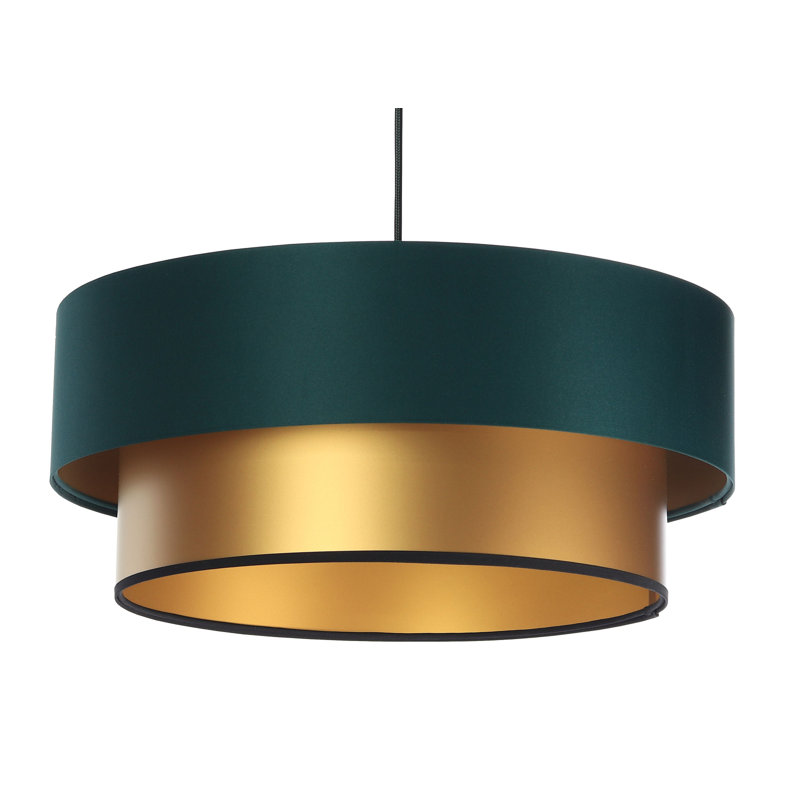 Shandra 1 - Light Black Drum Pendant, 20" H x 40" W x 40" D, Dark Green