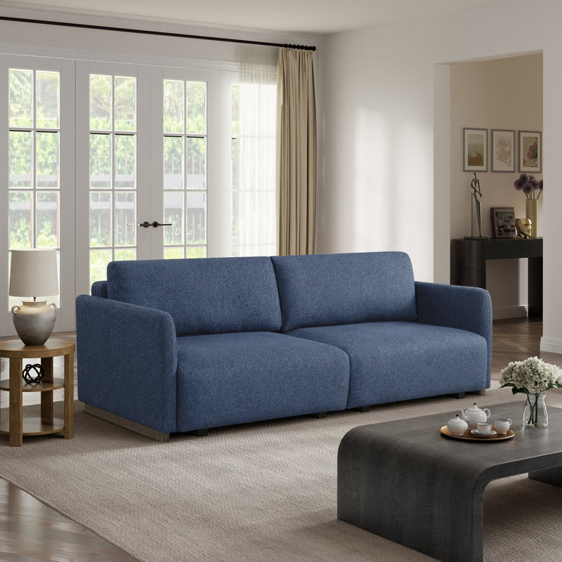 Serta® Durango 86" Upholstered Queen Size Convertible Sleeper Sofa Bed, Navy