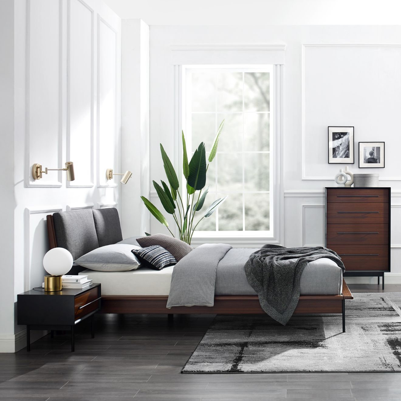 Raines Bamboo Bed, King, Gray