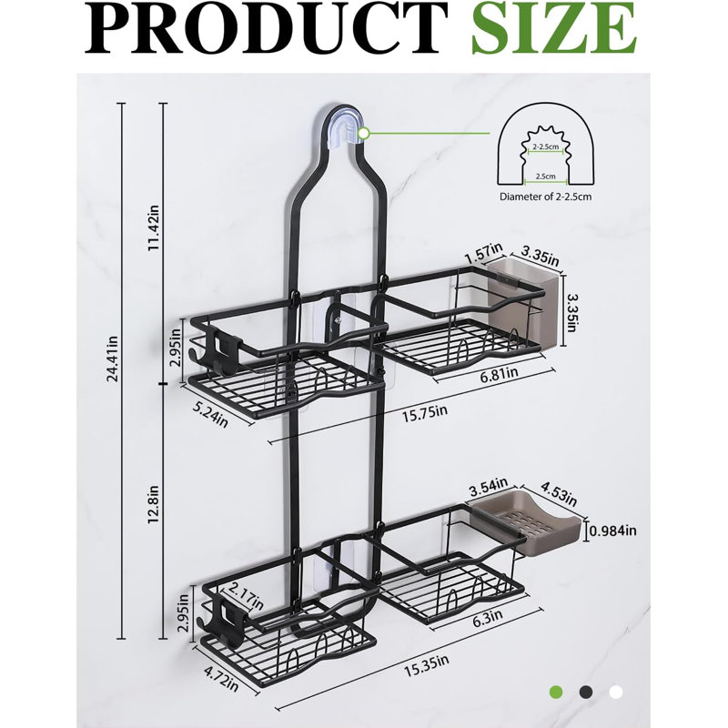 Support de douche suspendu - Organisateur de douche antirouille suspendu pour douche intérieure