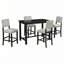 Ensemble de salle à manger à hauteur de comptoir 5 pièces TREXM, table élégante classique et 4 chaises en espresso et beige