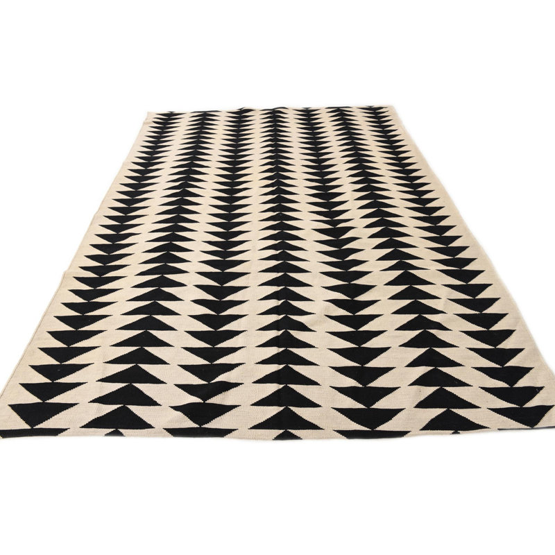 Tapis noir et blanc Ponce