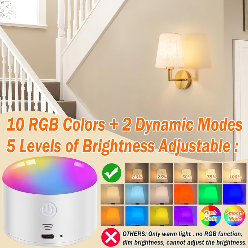 Bronze Battery Operated Dimmable Wall Sconce Set with Remote