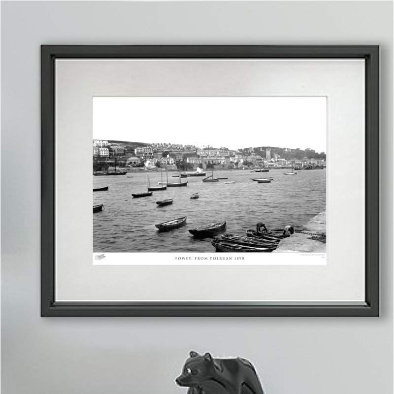Fowey, From Polruan 1898 - Single Picture Frame Print, 45cm H x 60cm W x 2.3cm D