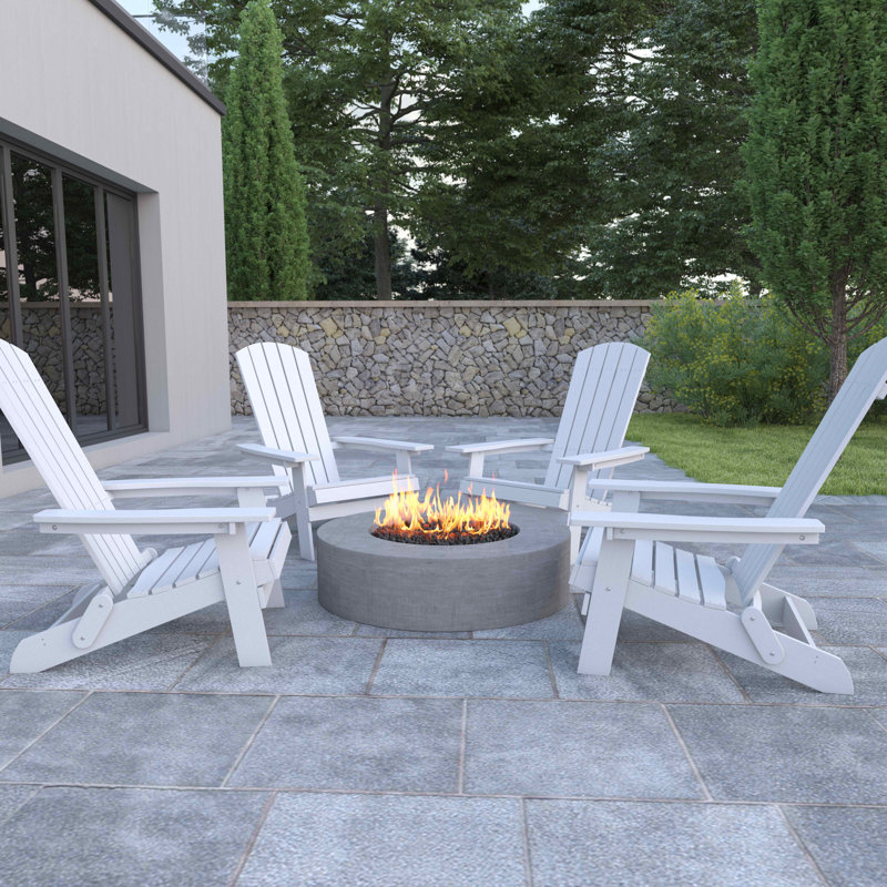 Chaise Adirondack pliante en résine Balasi, Blanc