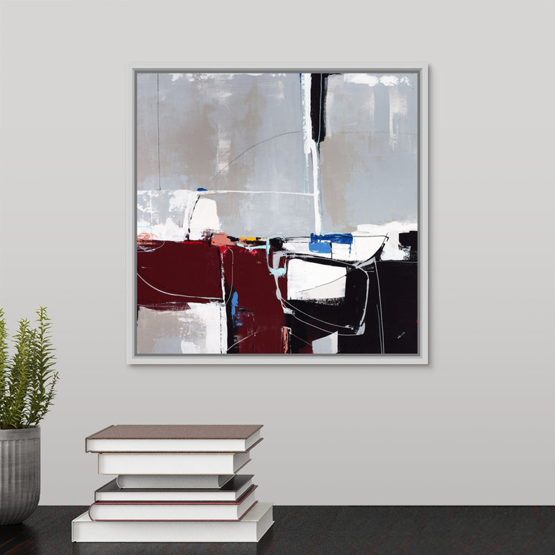 « hidden sketch book », peinture sur toile, H 13,7 po x l 13,7 po x P 1,75 po, Cadre flottant blanc
