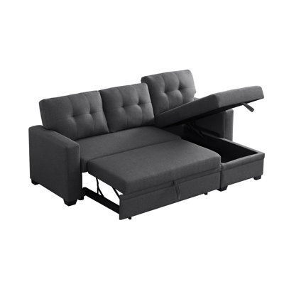 Canapé modulaire convertible rembourré avec méridienne coulissante