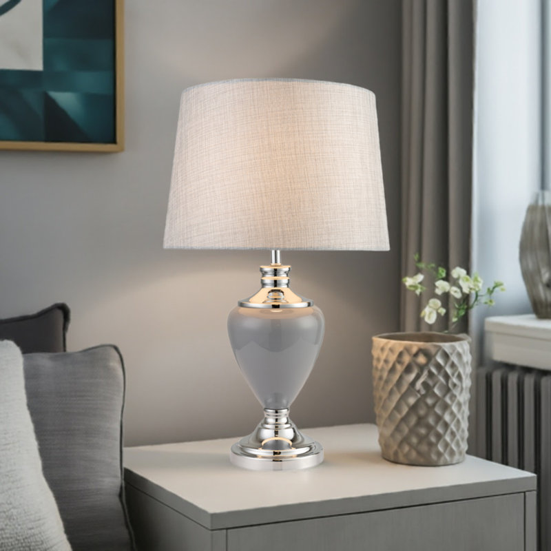 Bostrom 57Cm Classic Table Lamp, Grey Chrome, Grey Chrome