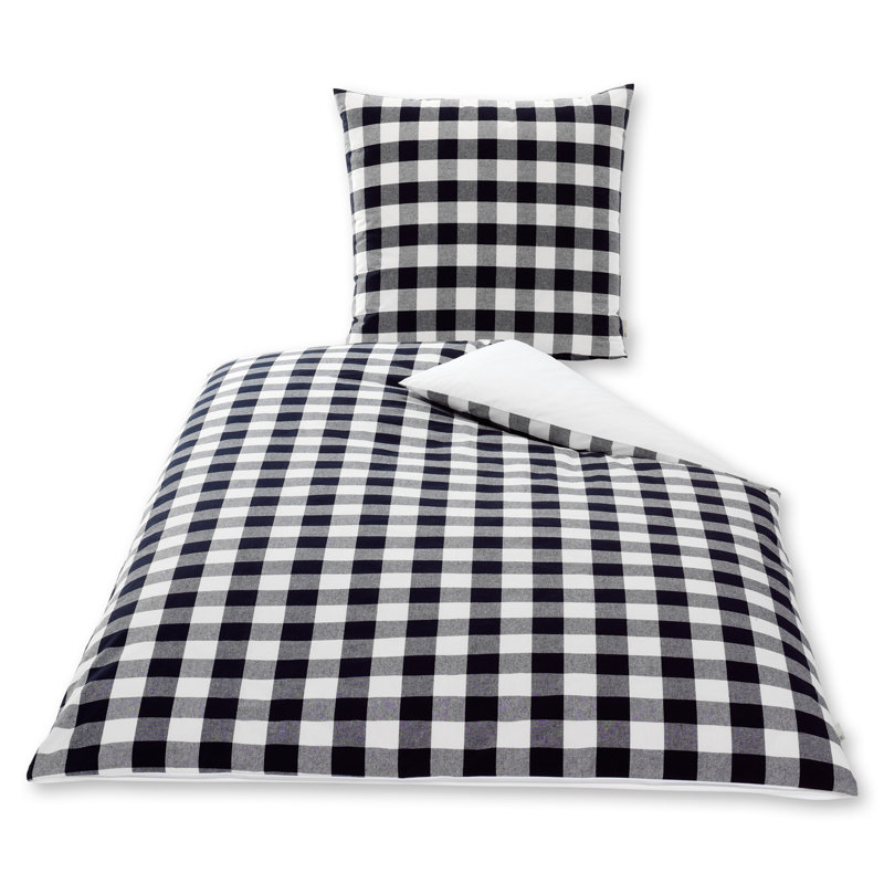 Marlee Cotton Gingham Duvet Cover Set with Pillowcases, Single Duvet Cover + 1 Pillowcase (80 x 80)