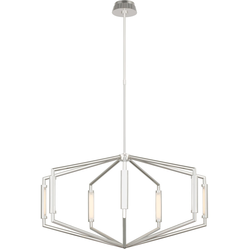 Kelly Wearstler Appareil 40" Low Profile Chandelier, Polished Nickel