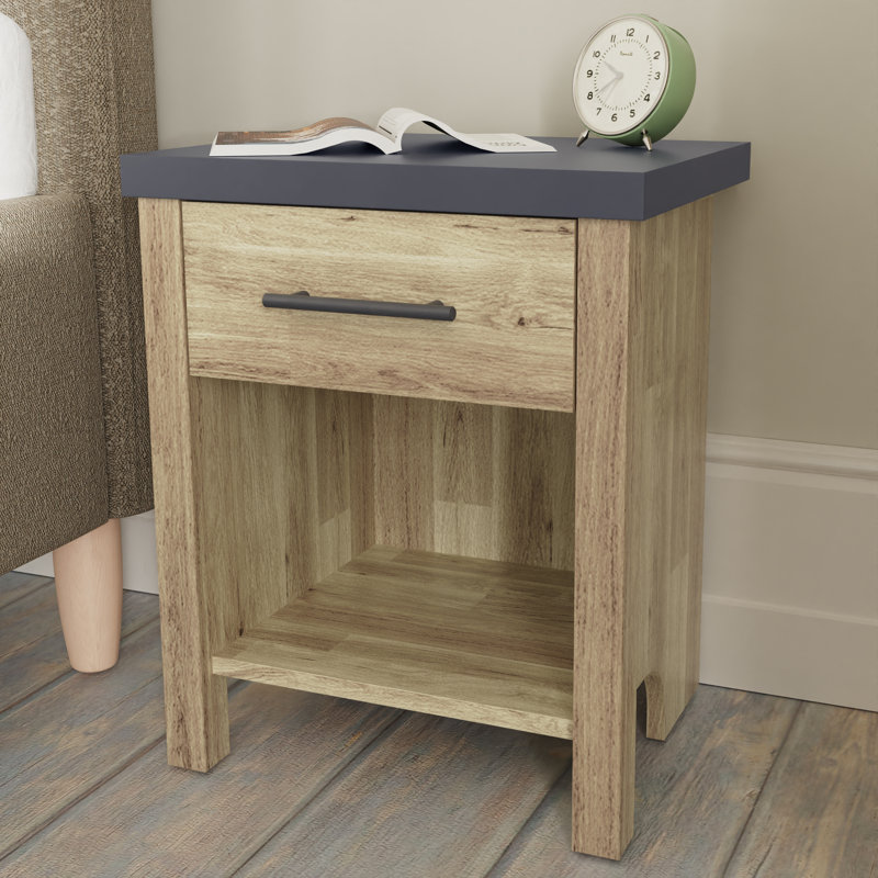 Kitt 38cm W Manufactured Wood Bedside Table