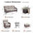 High Back Outdoor Furniture With 6-Inch Extra Thick Cushions, Patio Furniture Set With Fire Pit Table & Swivel Chairs, 7 PCS Wicker Conversation Set For Yard, Deck, Poolside-1764447180-1764447182