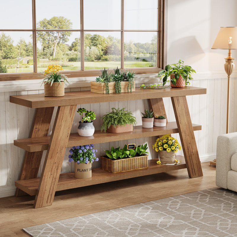 70.9" Long Entry Console Table with 3-Tier Storage, Narrow Sofa Table Behind The Couch