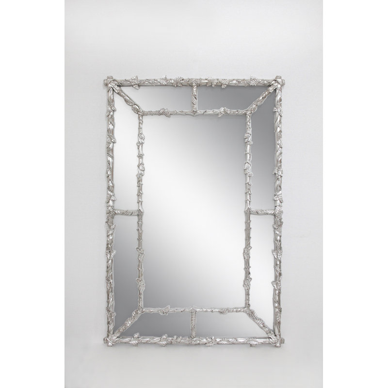 Wood Wall Mirror, Silver