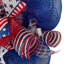 Couronne joyeuse patinée rouge, blanche et bleue Happy Juneteenth
