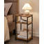 Petite table de bout, grande table de chevet pour le salon, la chambre à coucher, le bureau, la salle de bain, brun rustique et noir classique ULET273B01
