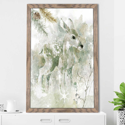 Winter Lodge Fawn par - Peinture