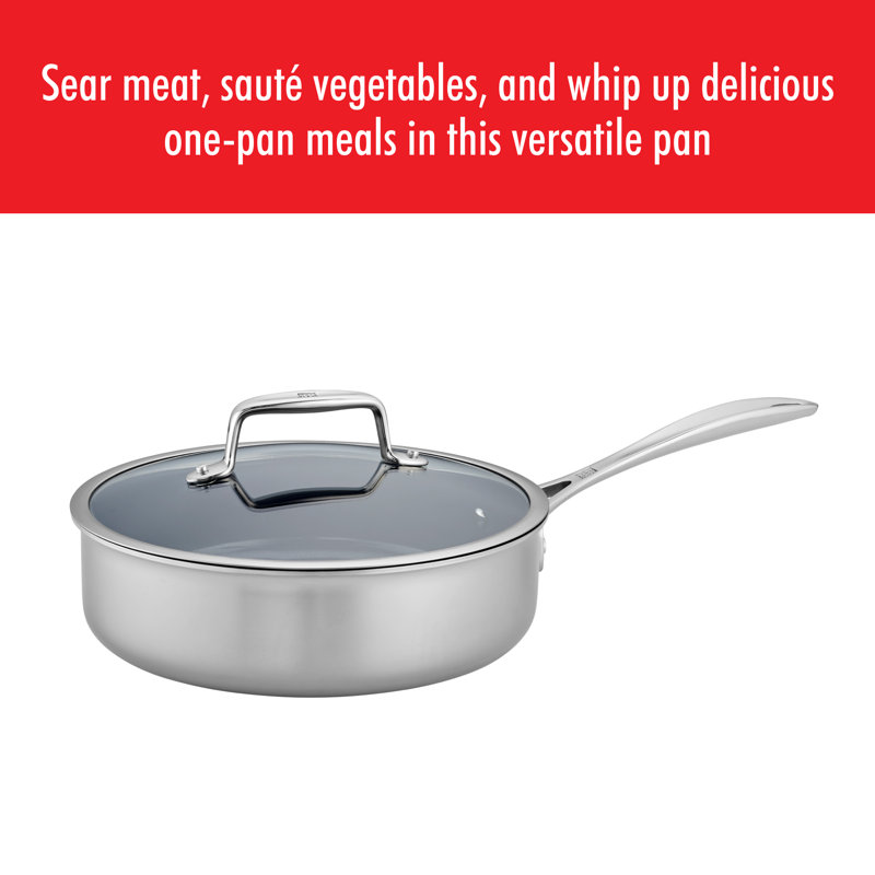 Zwilling JA Henckels Clad CFX 3 qt. Stainless Steel Saute Pan with Lid