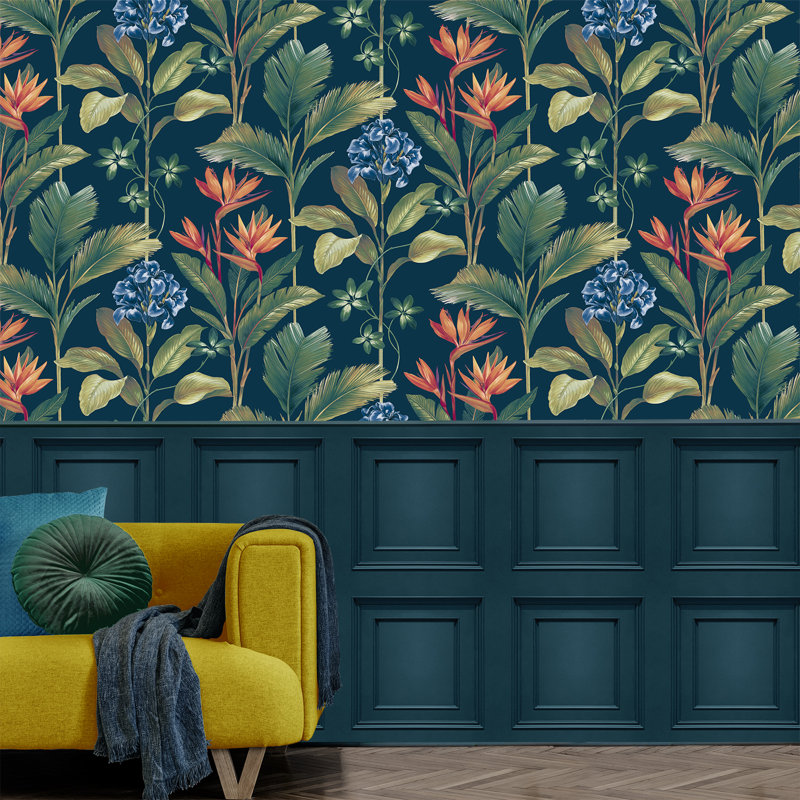 Reddick 10.05m x 53cm Matte Wallpaper Roll, Navy