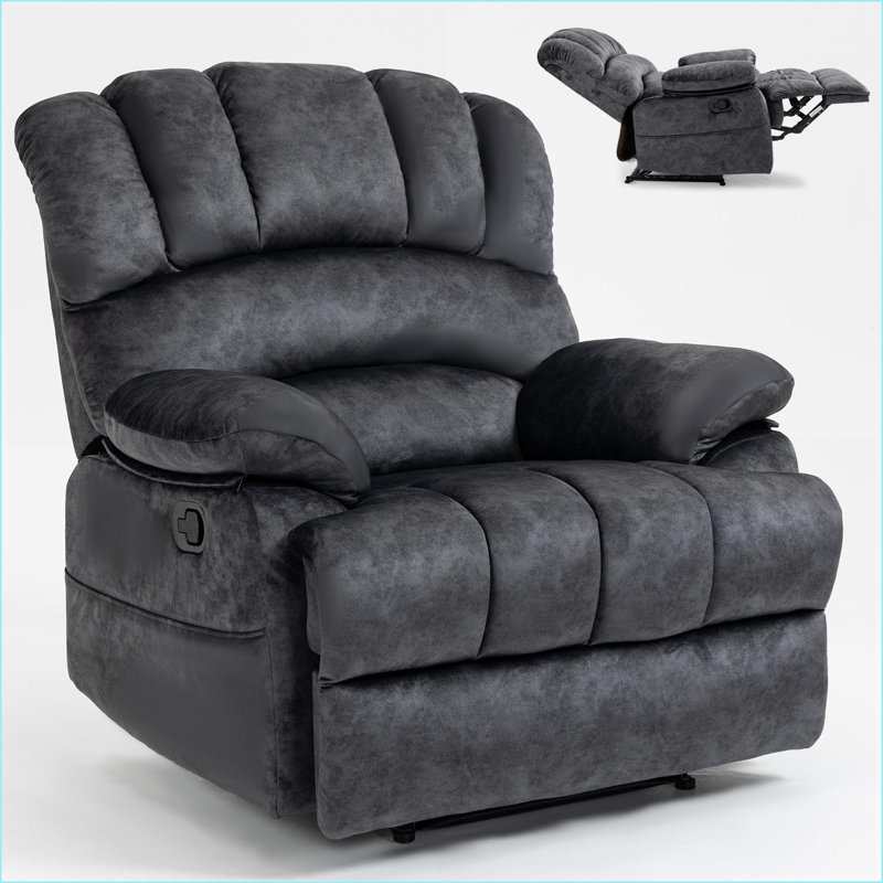 Fauteuils inclinables pour le salon, grand fauteuil inclinable manuel | Tissu | Gris anthracite