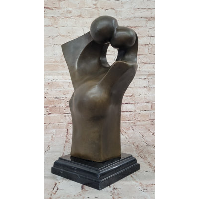 Statue abstraite de forme féminine - Sculpture moderne en bronze sur base